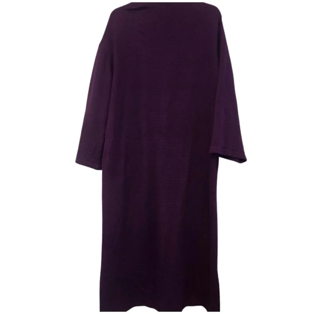 Natori Beijing‎ purple quilted caftan NWOT Size L